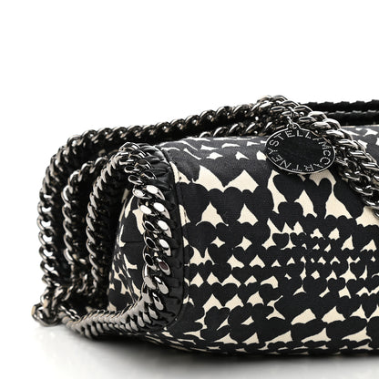 Stella McCartney Cotton Canvas Hearts Falabella Fold Over Tote Black White 8 of 9