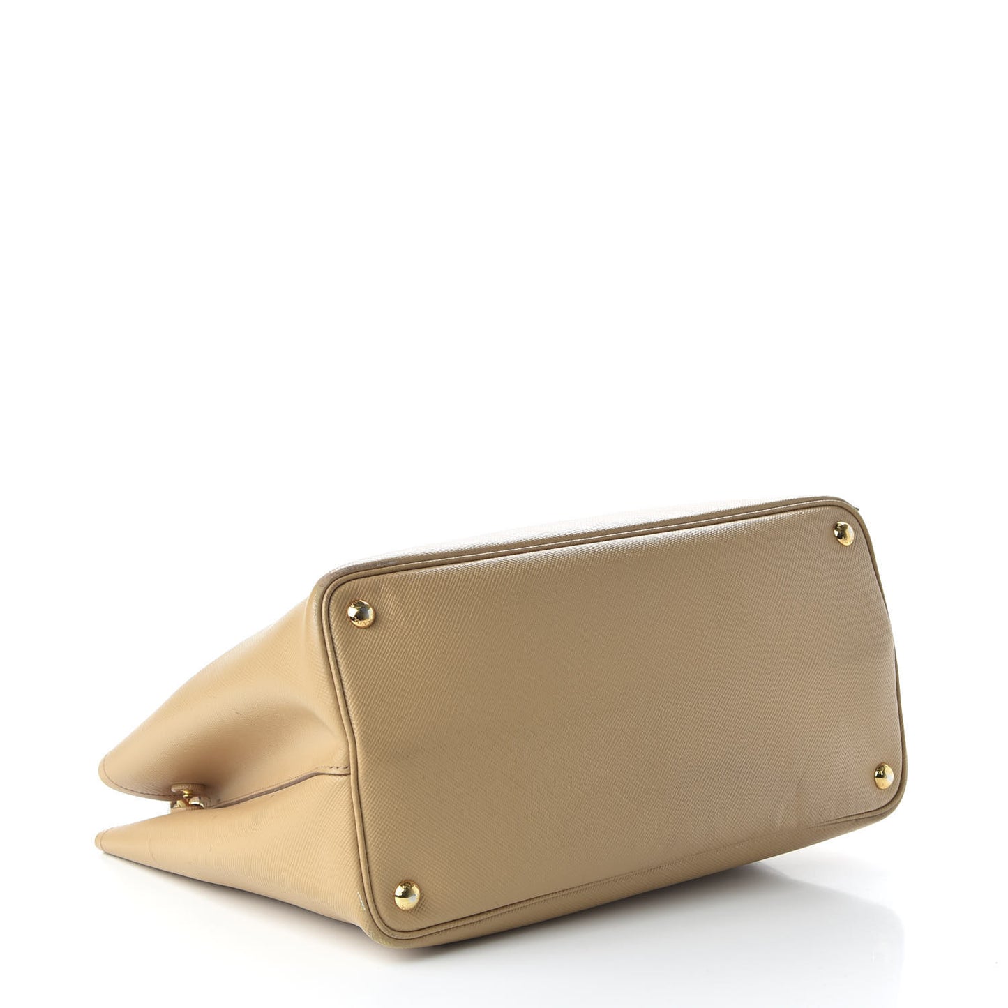 Saffiano Cuir Medium Double Bag Noisette Papaya