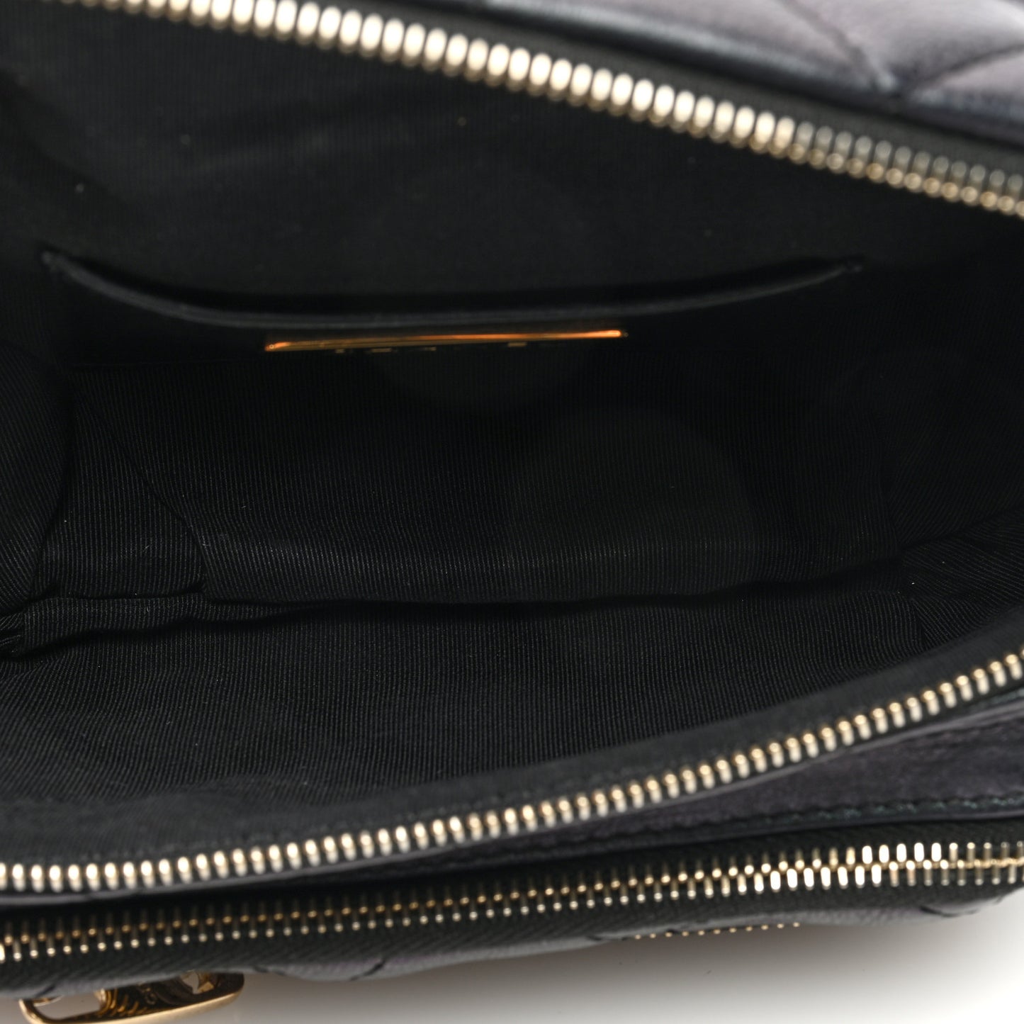 Iridescent Calfskin Quilted All About Waist Belt Bag Black