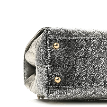 Chanel Metallic Caviar Quilted Small Coco Handle Flap Silver 9 of 10