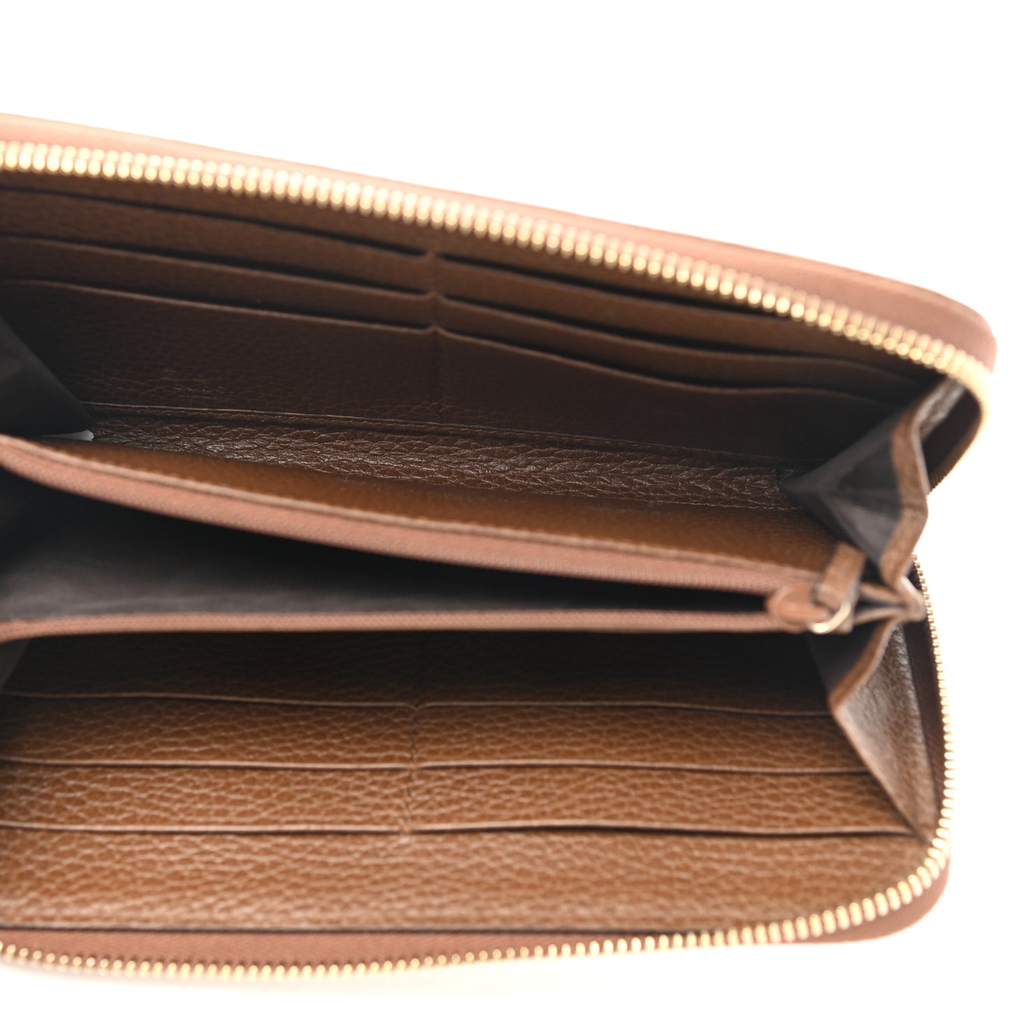 Monogram Dollar Calfskin Zip Around Wallet Beige Ebony Tabacco