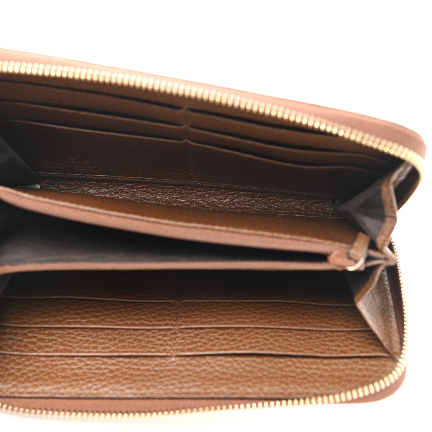 Gucci Monogram Dollar Calfskin Zip Around Wallet Beige Ebony Tabacco 5 of 8