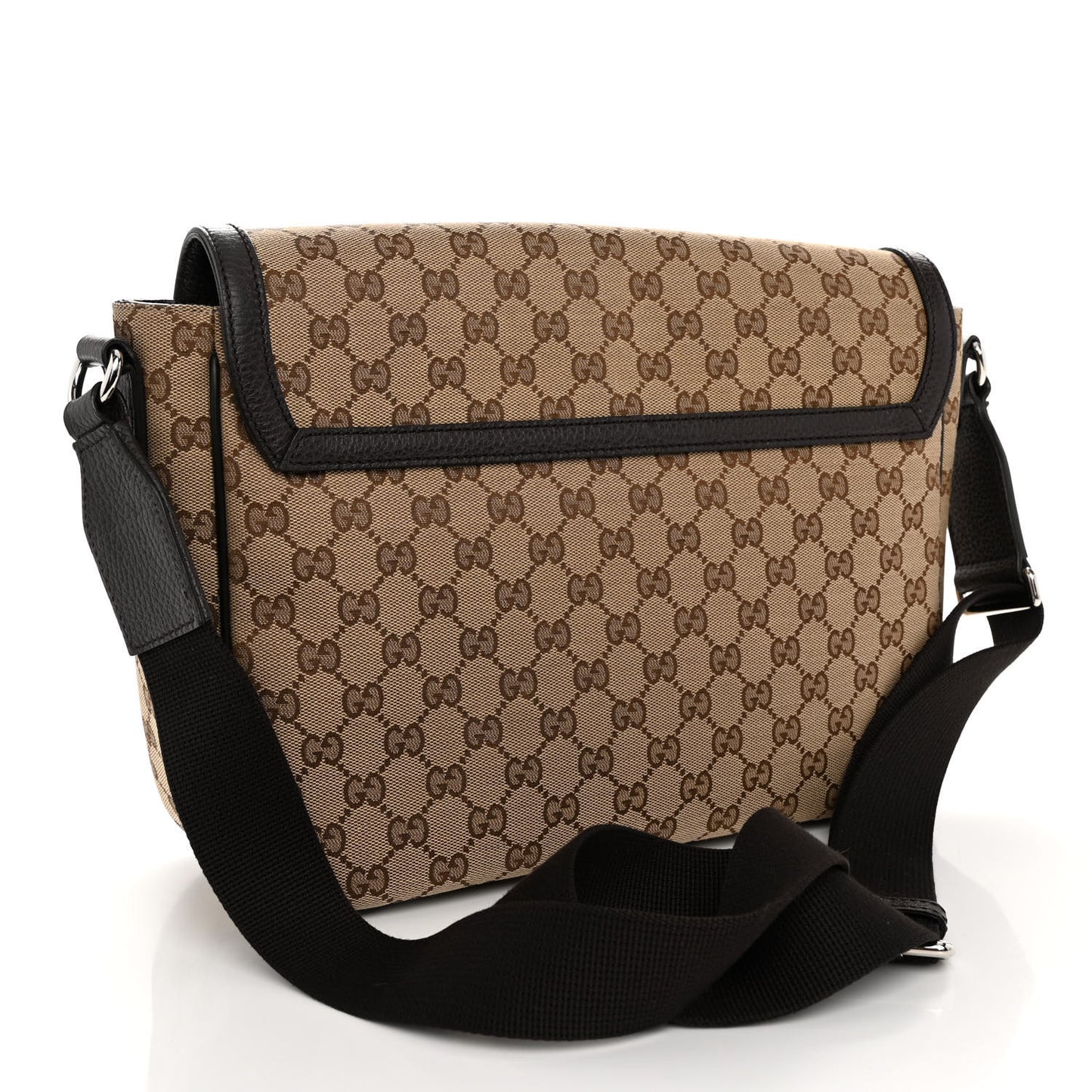 Monogram Large Flap Messenger Bag Beige Dark Brown