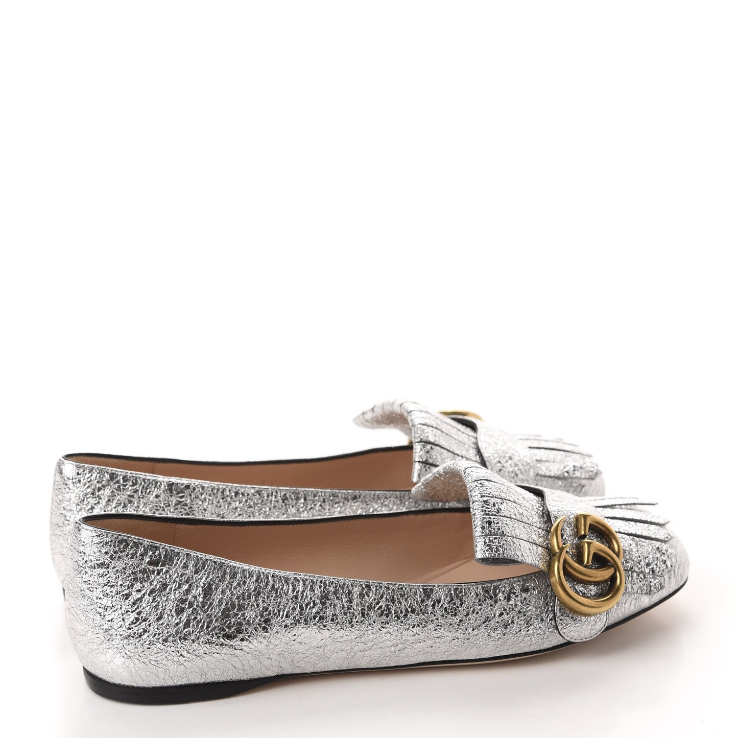 Galassia GG Marmont Fringe Flats 36 Argento