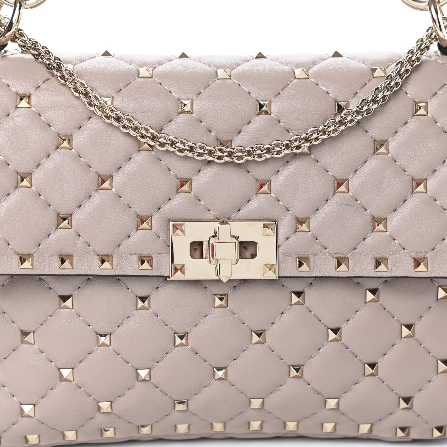 Valentino Garavani Lambskin Medium Rockstud Spike Shoulder Bag Poudre 7 of 10