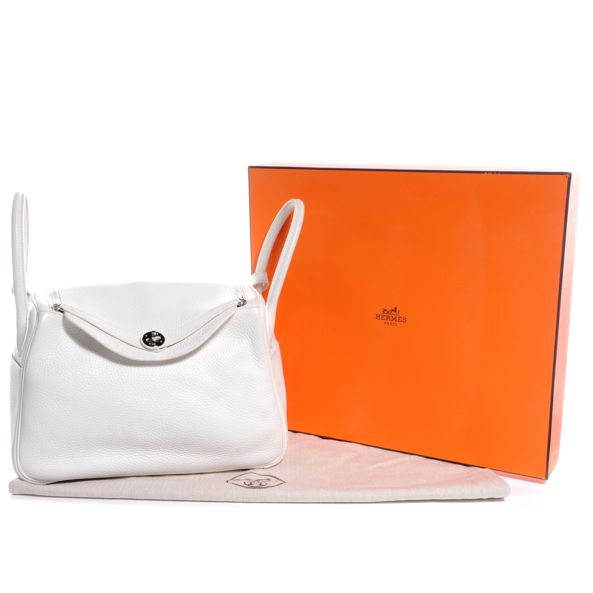 Hermes Taurillon Clemence Lindy 30 White 5 of 9