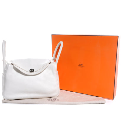 Hermes Taurillon Clemence Lindy 30 White 5 of 9