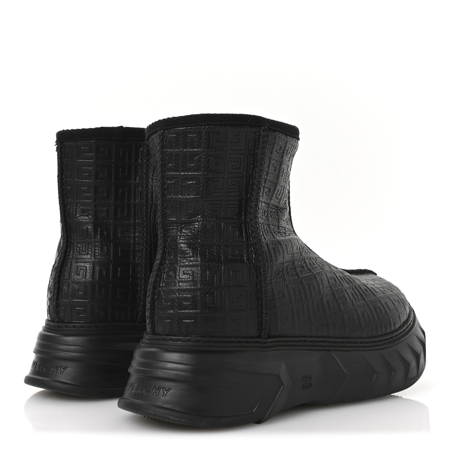Givenchy Calfskin Logo Embossed Marshmallow Boots 37 Black 5 of 8