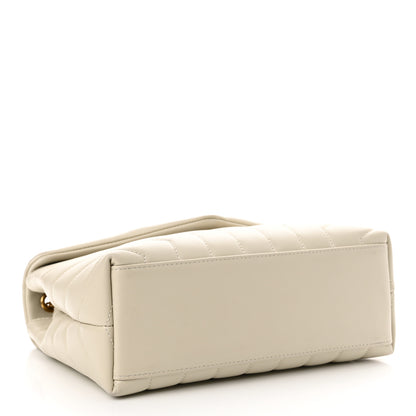 Saint Laurent Calfskin Y Quilted Monogram Small Loulou Chain Satchel Crema Soft 4 of 10