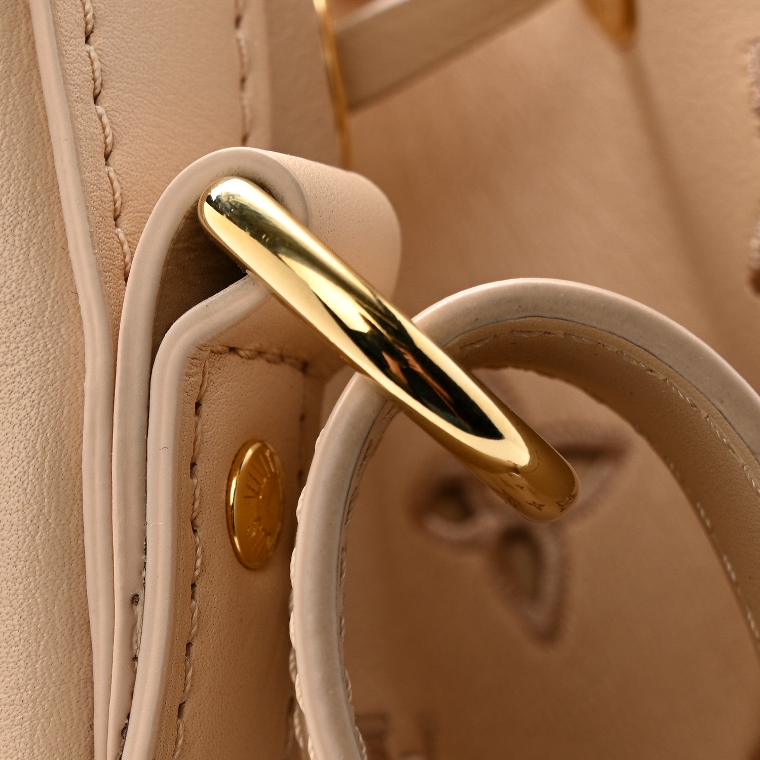 Louis Vuitton Calfskin Monogram Cutout Petit Noe Neutral 12 of 12