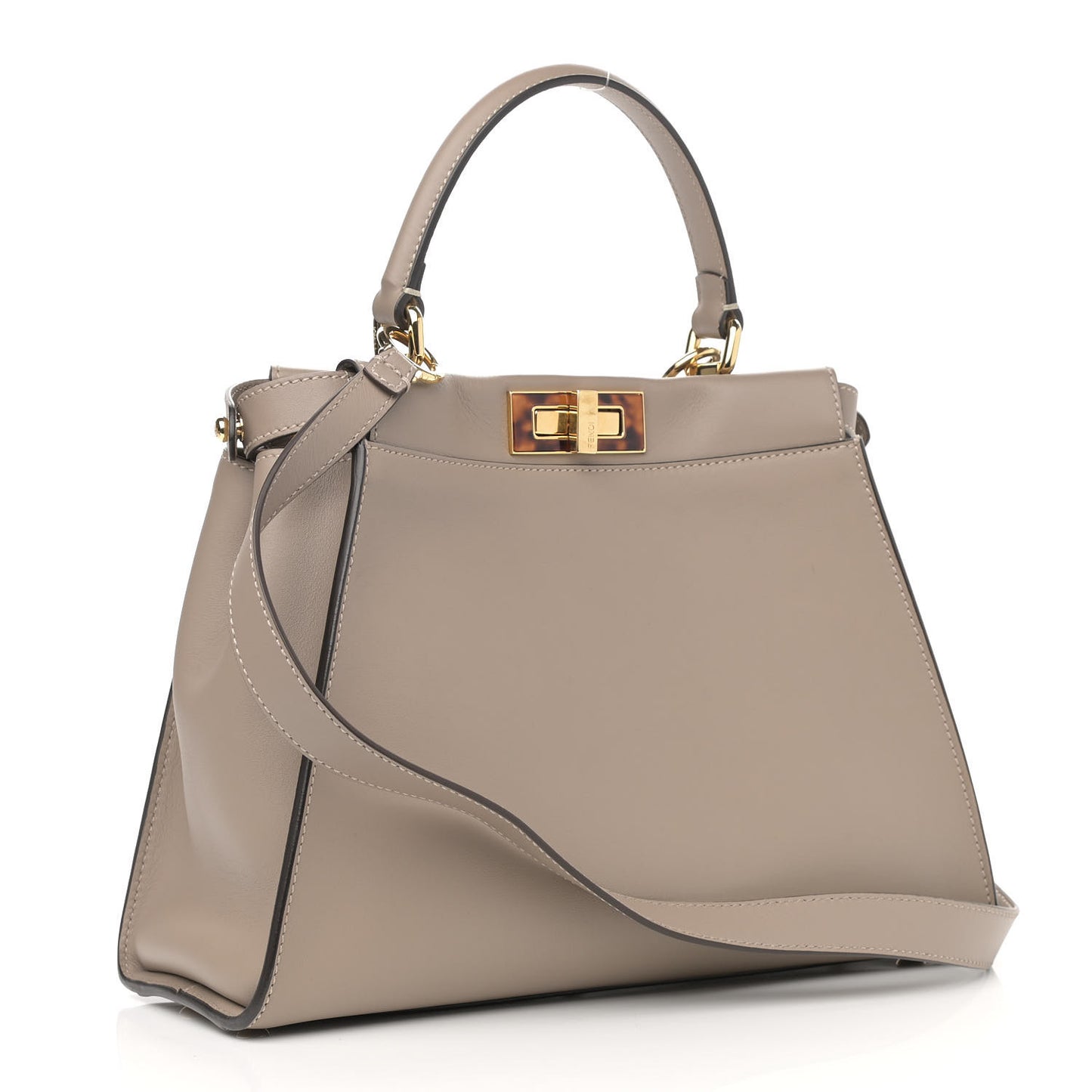 Vitello Seta Plexiglass Tortoise Medium Peekaboo Iconic Satchel Tortora