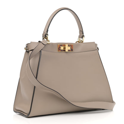 Fendi Vitello Seta Plexiglass Tortoise Medium Peekaboo Iconic Satchel Tortora 3 of 12