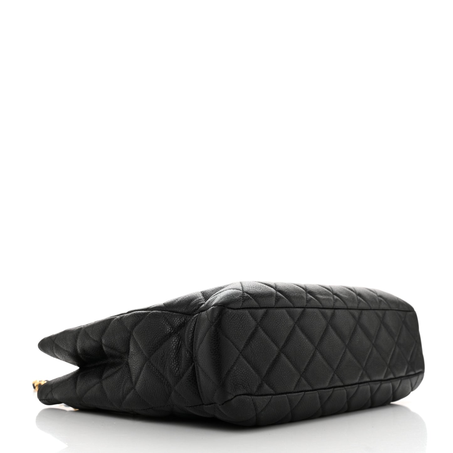 Caviar Quilted Shopping Tote Black