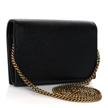 Balenciaga Grained Calfskin Ville Wallet on Chain Black 2 of 9