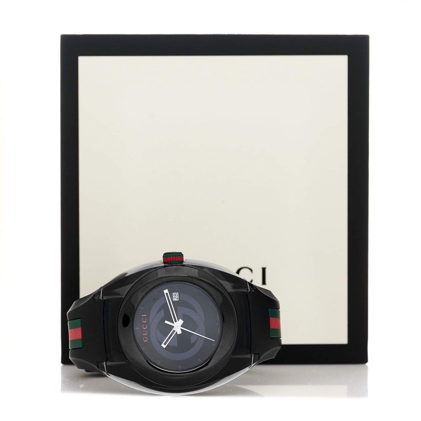 Stainless Steel Rubber 46mm Sync Web Quartz Watch Black