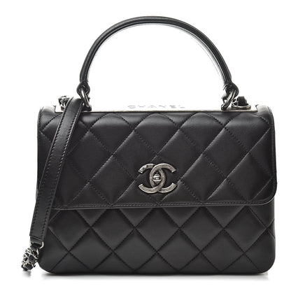Chanel Lambskin Quilted Small Trendy CC Dual Handle Flap Bag Black 1 of 12