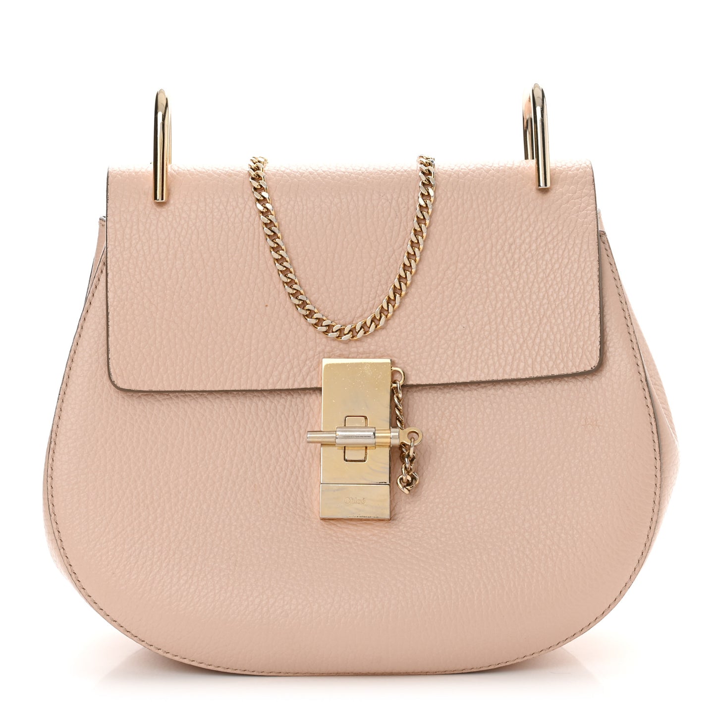 Grained Lambskin Medium Drew Shoulder Bag Cement Pink
