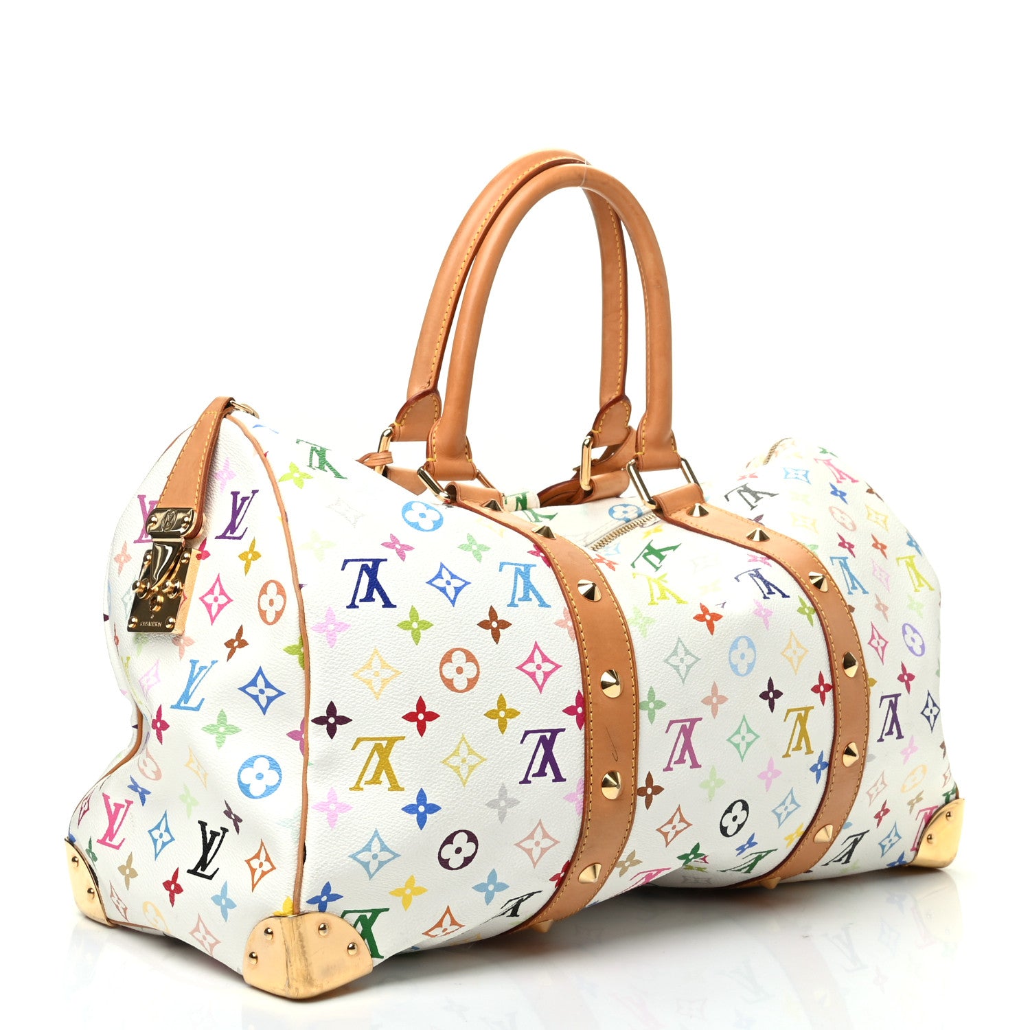 Louis Vuitton Monogram Multicolor Keepall 45 White 2 of 7