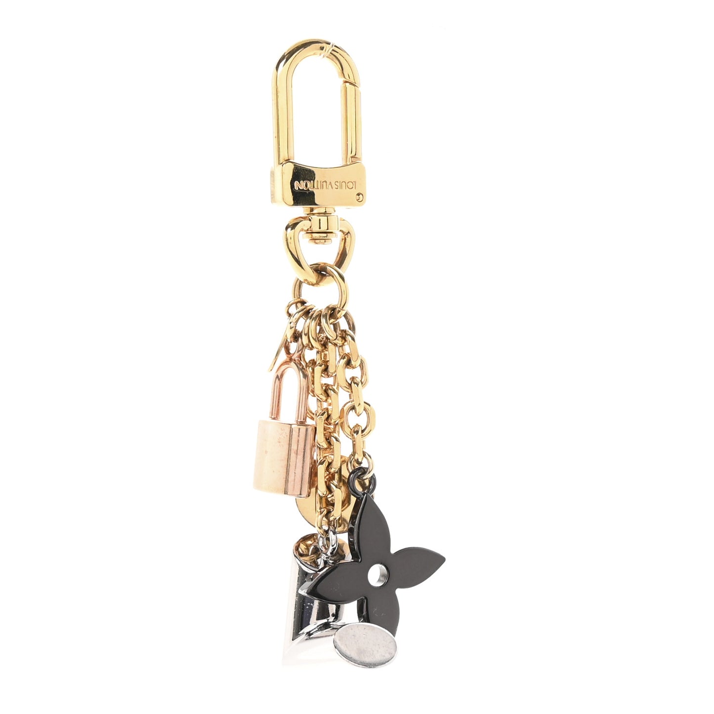 Metal Kaleido V Bag Chain Charm Gold