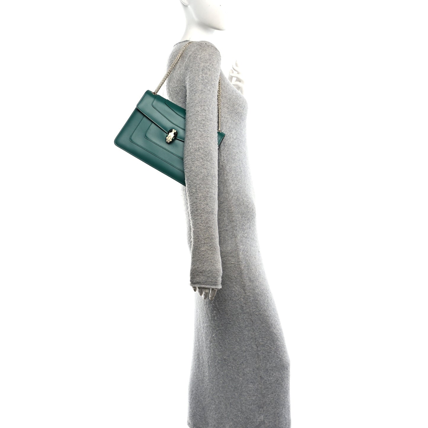 Calfskin Serpenti Forever Shoulder Bag Emerald Green