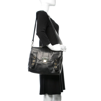 Jimmy Choo Calfskin Pauline Messenger Bag Black 2 of 24