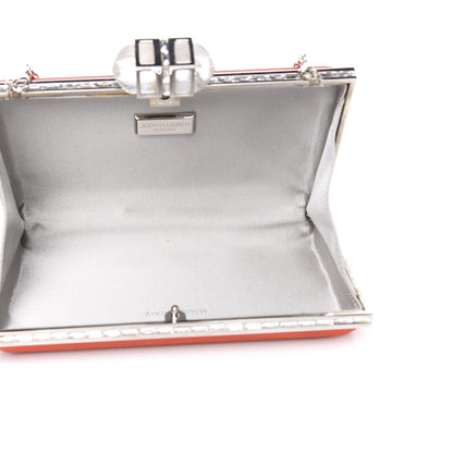 Judith Leiber Satin Crystal Frame Coffered Evening Clutch Red 4 of 9