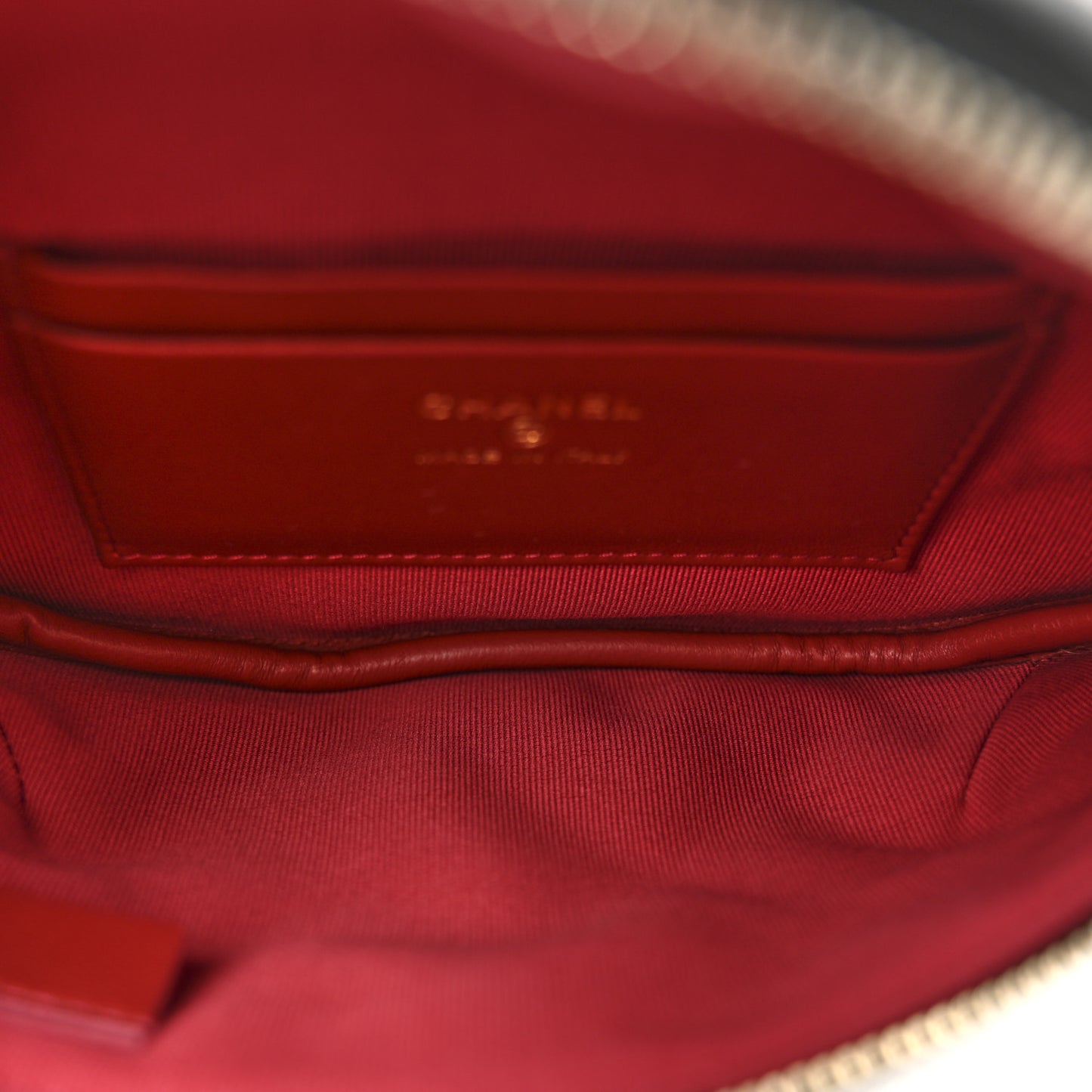 Lambskin Quilted Camellia Belt Bag Black