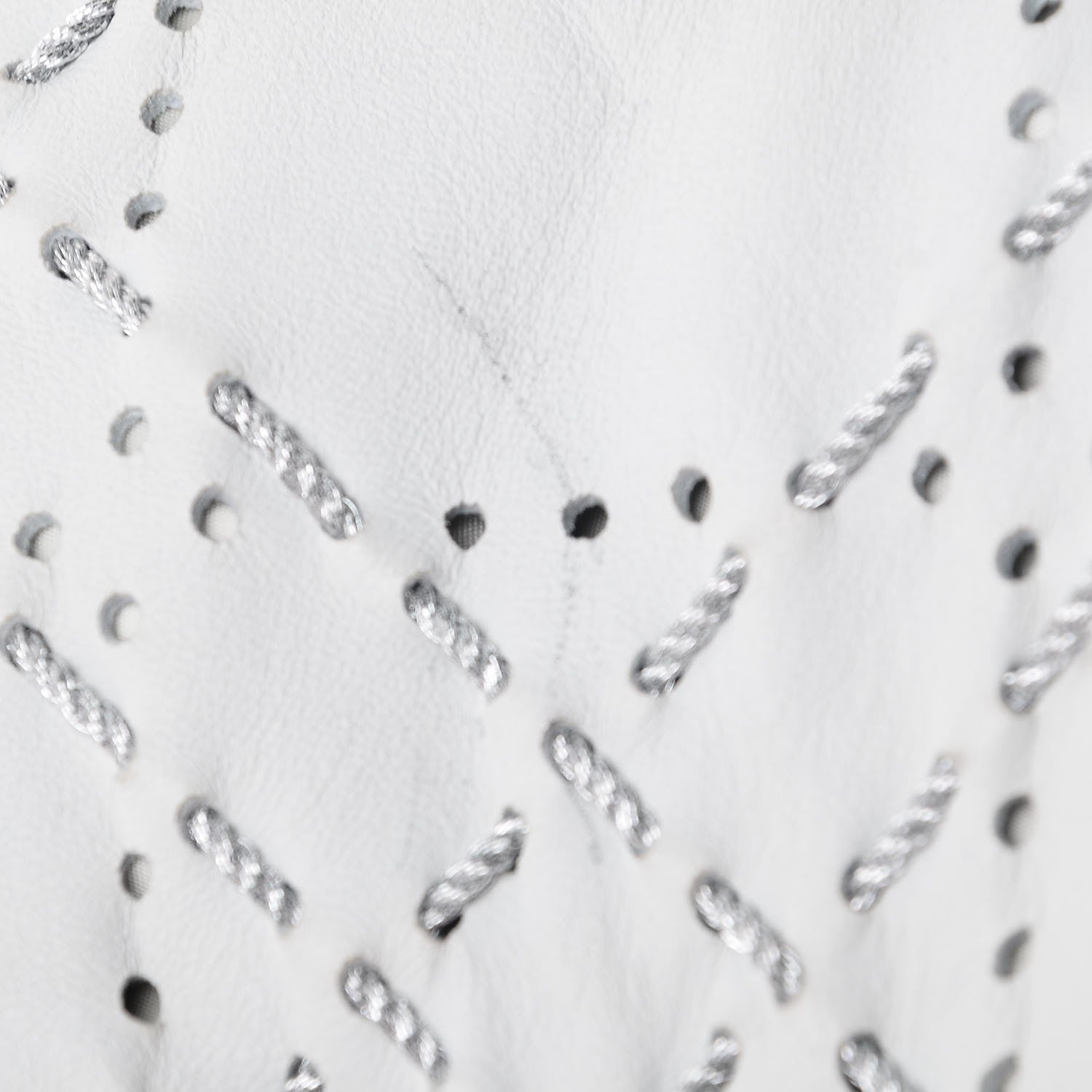 Christian Dior Lambskin Stitched Cannage Drawstring Bag White 11 of 13