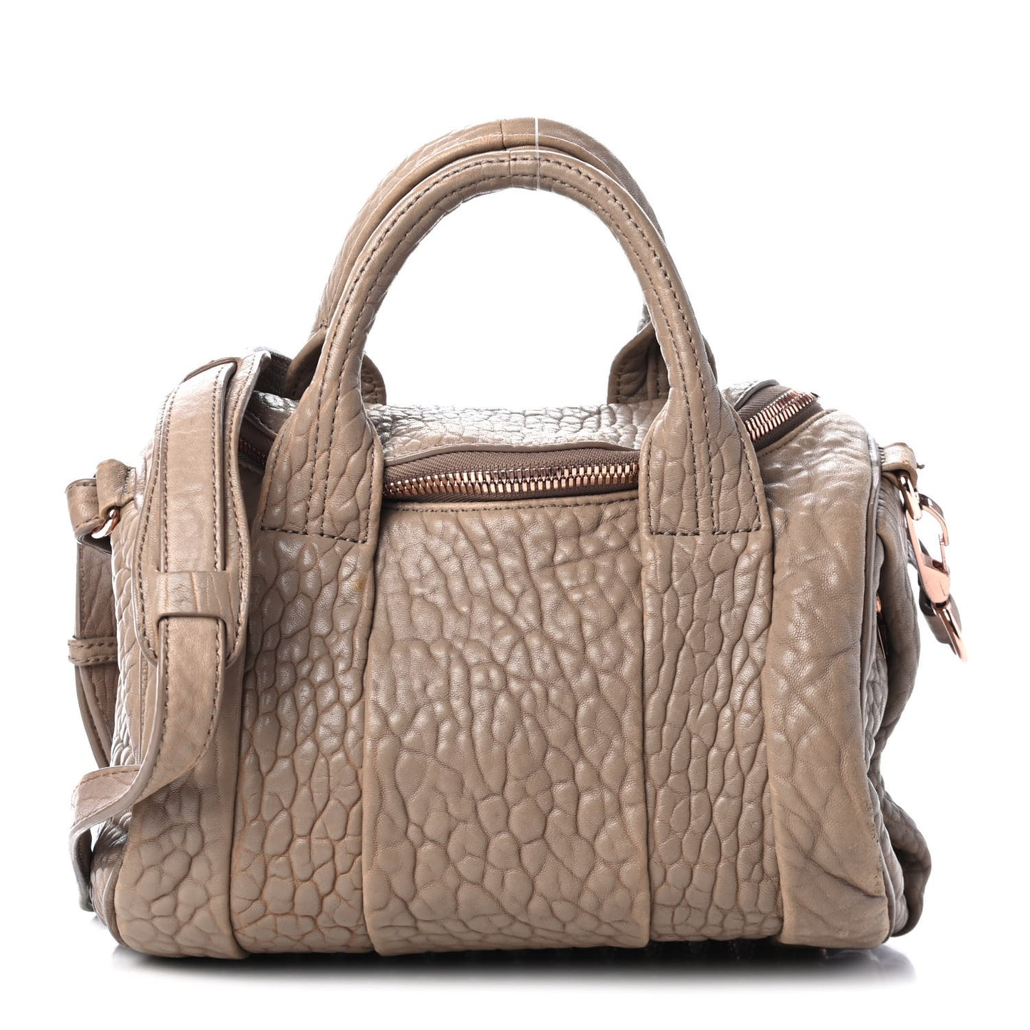Pebbled Lambskin Rockie Latte Rose Gold Hardware