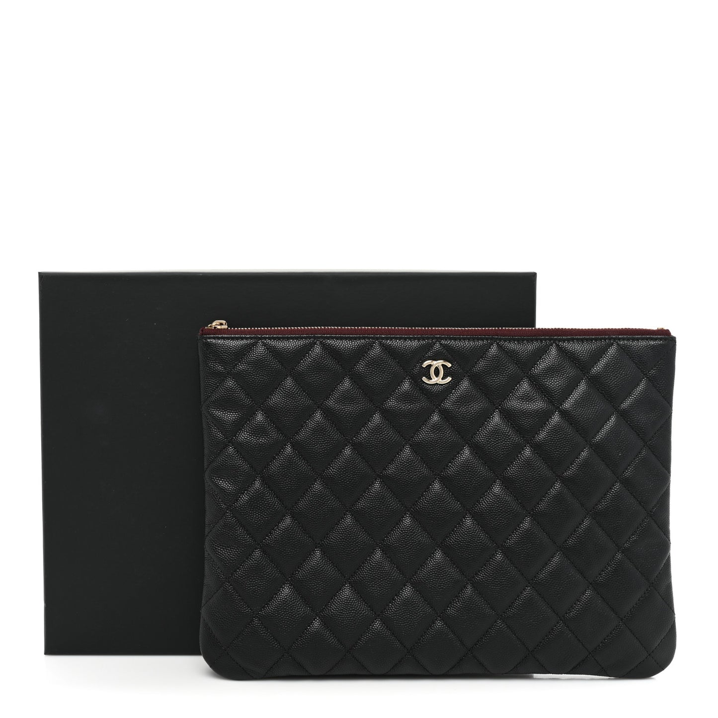 Caviar Quilted Medium Cosmetic Case Black