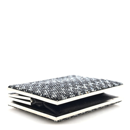 Judith Leiber Swarovski Crystal Minaudiere Clutch Black Silver 5 of 10
