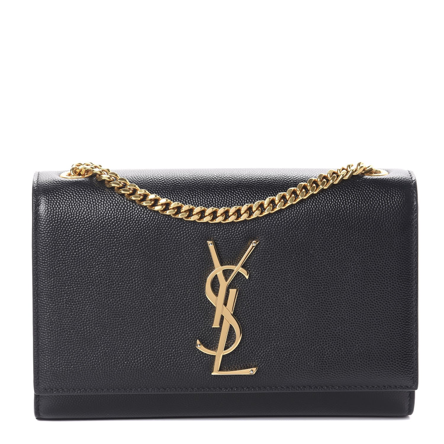 Saint Laurent Grain De Poudre Small Monogram Kate Satchel Black 1 of 8