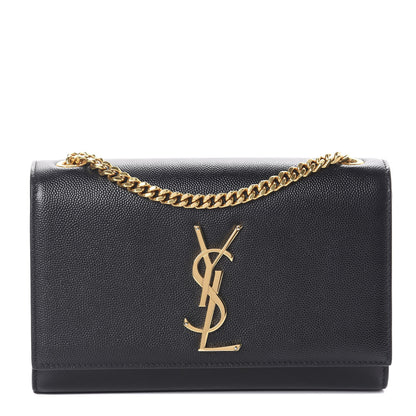 Saint Laurent Grain De Poudre Small Monogram Kate Satchel Black 1 of 8