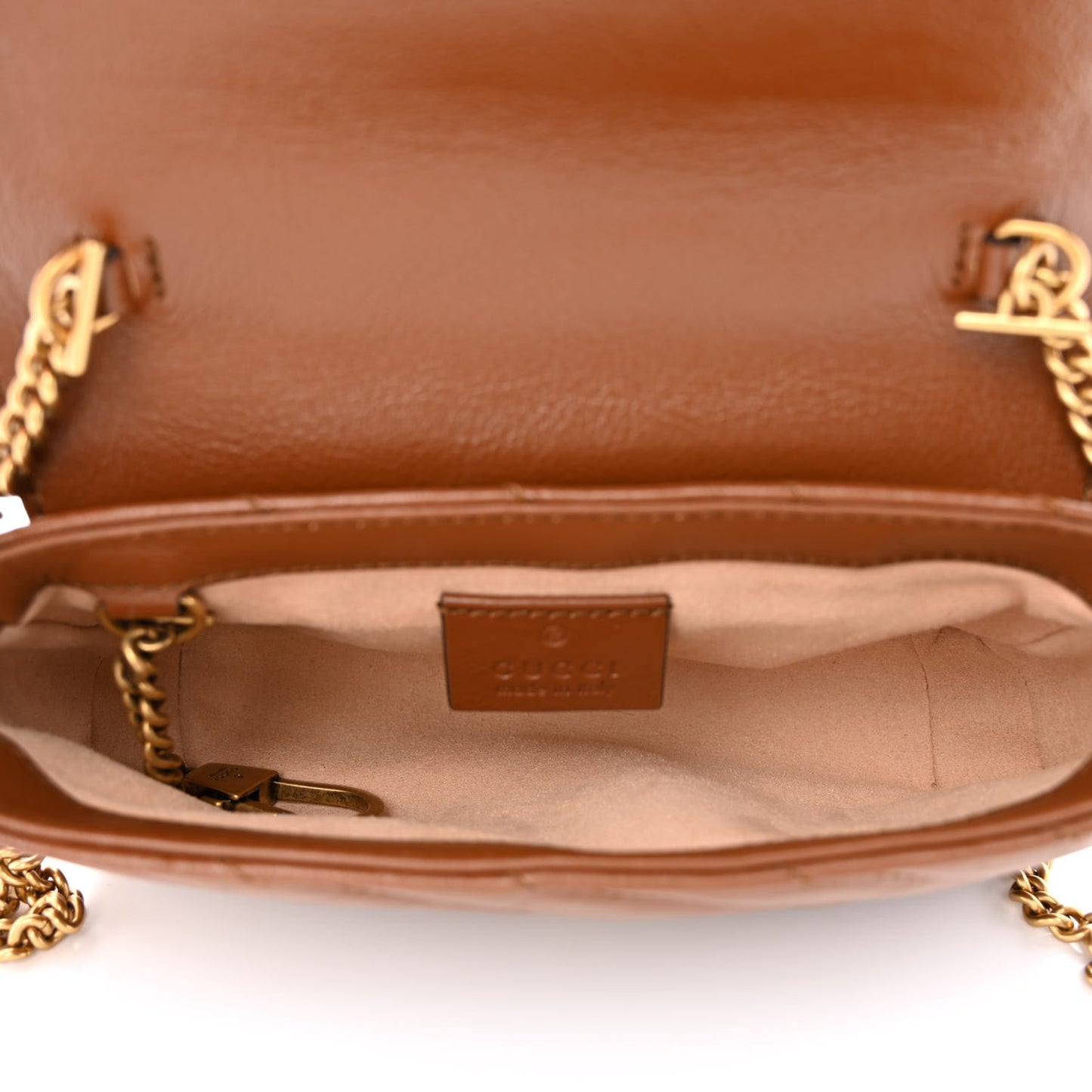 Azalea Calfskin Matelasse Diagonal Super Mini GG Marmont Shoulder Bag Cuir