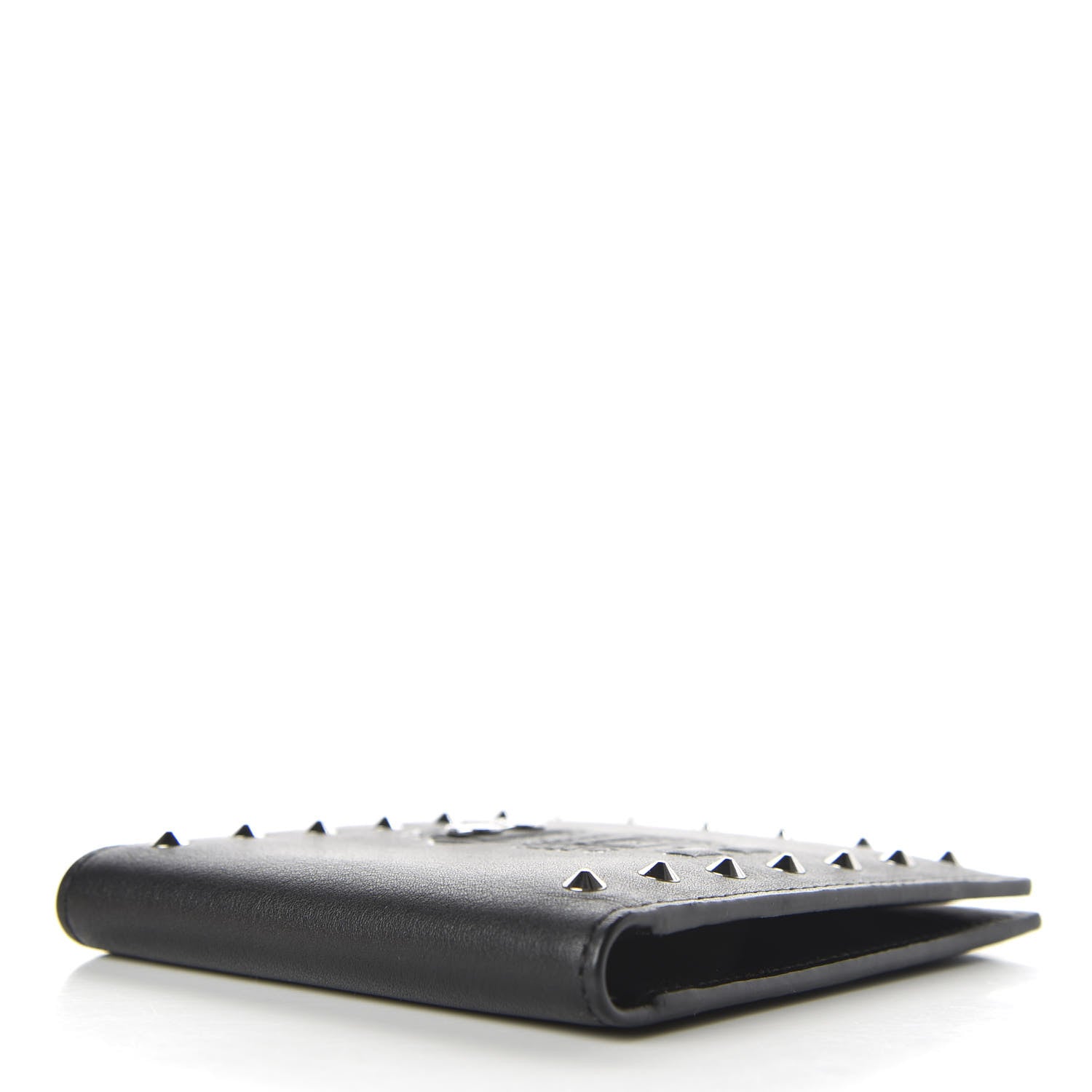 MCM Calfskin Studded Robot Bi-Fold Wallet Black 4 of 8
