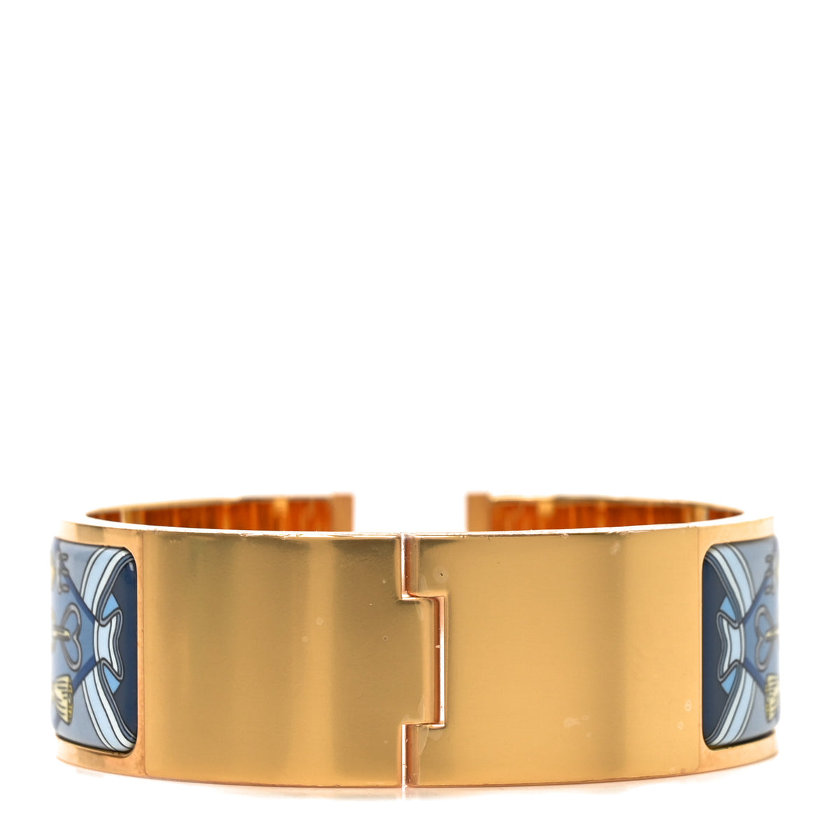 Hermes Enamel Printed Wide Bouquets Selliers Clic Clac H Bracelet GM Ecume 3 of 4