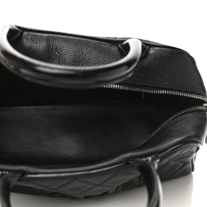 Chanel Caviar Patent Quilted Bowler Black 5 of 23