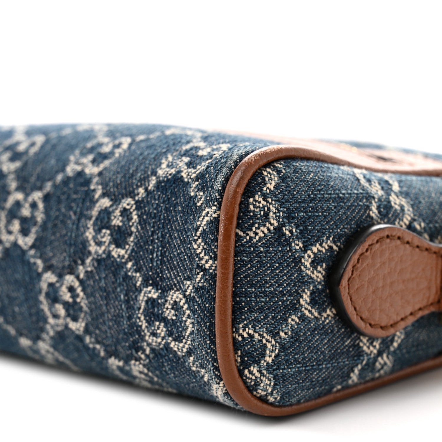 Gucci New Denim GG Monogram Dollar Calfskin Mini Ophidia Shoulder Bag Blue Tea Cuir Epilog 10 of 12
