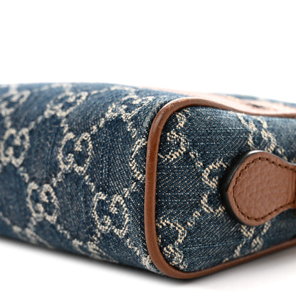 Gucci New Denim GG Monogram Dollar Calfskin Mini Ophidia Shoulder Bag Blue Tea Cuir Epilog 10 of 12