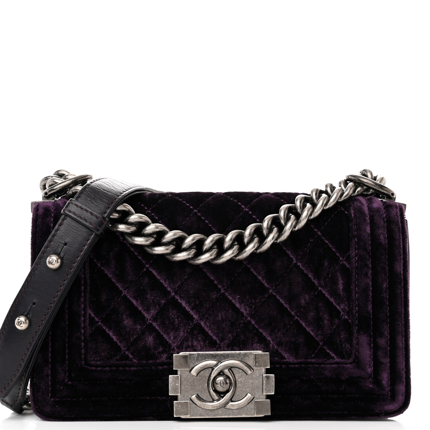 Chanel Velvet Quilted Small Boy Flap Purple 8 of 13