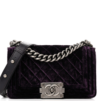 Chanel Velvet Quilted Small Boy Flap Purple 8 of 13