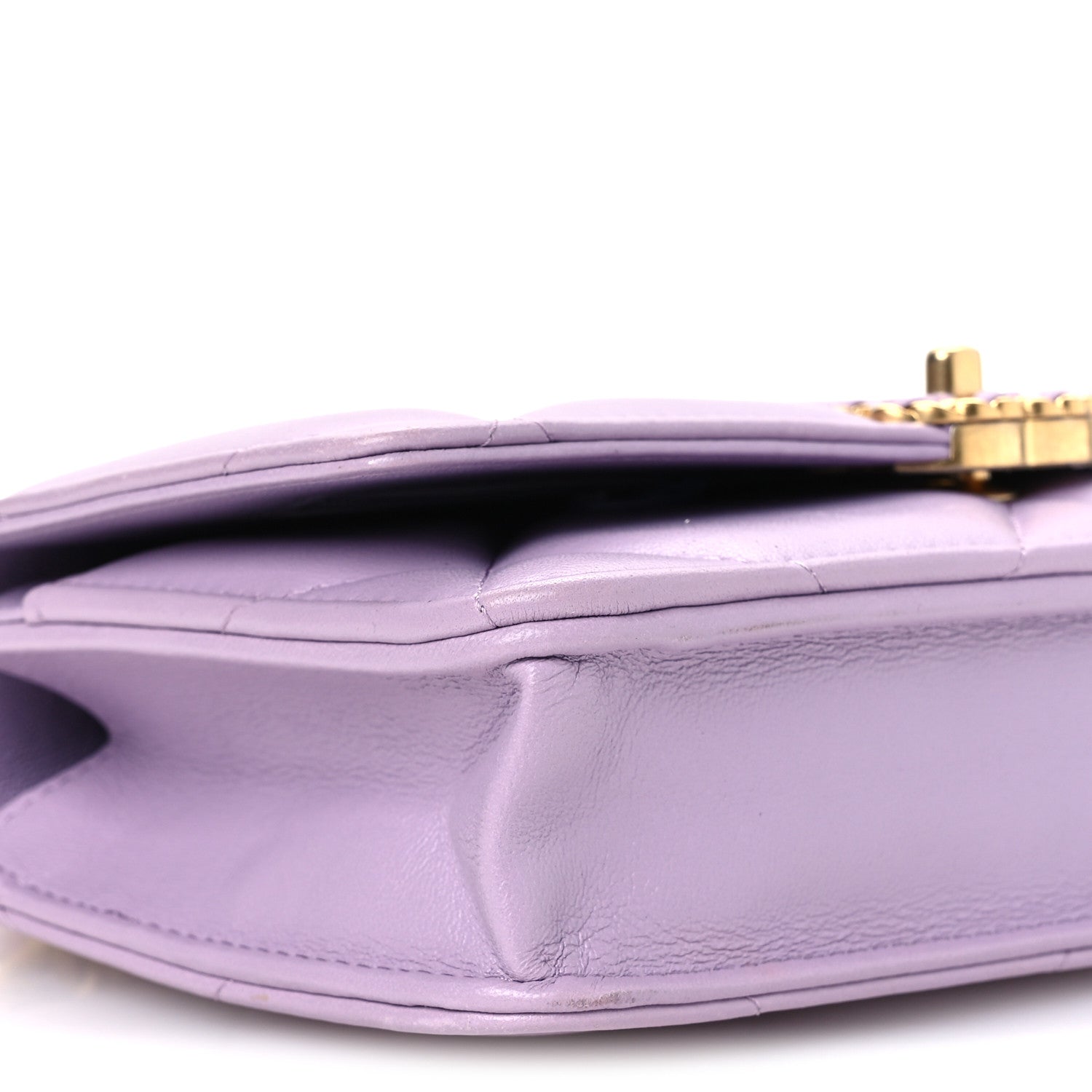 Chanel Lambskin Quilted Chanel 19 Wallet On Chain WOC Light Purple 10 of 11