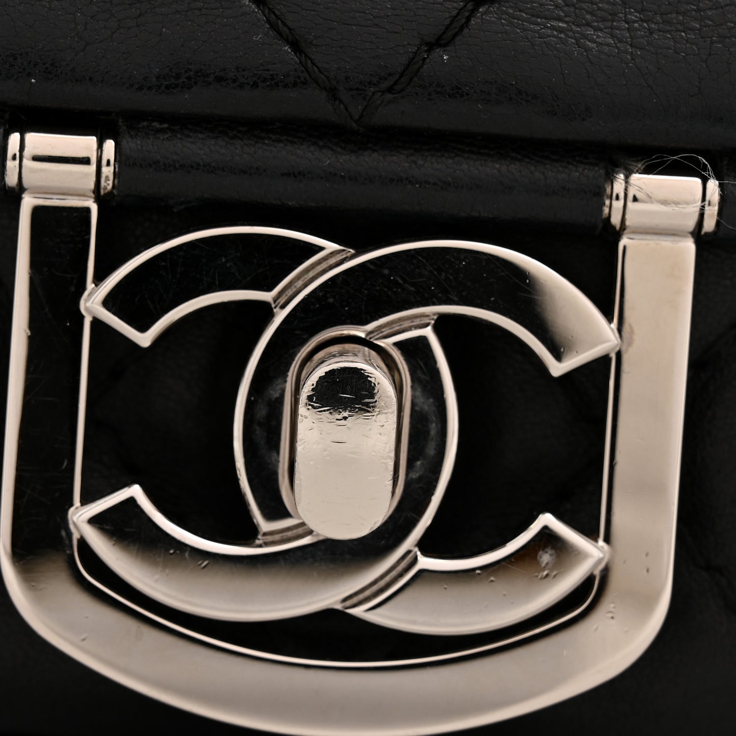 Lambskin Quilted Jumbo Icons Secret Label Flap Black