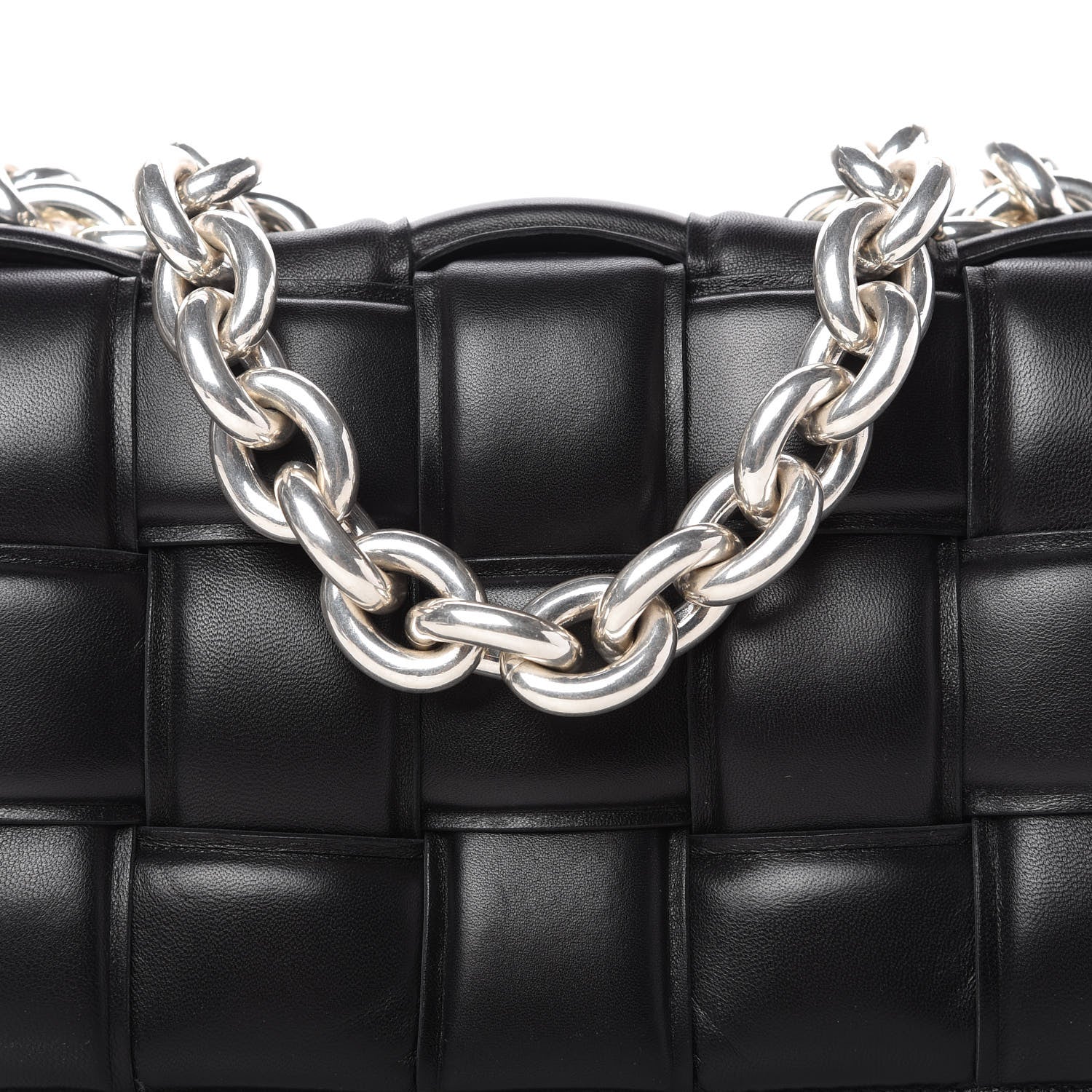 Bottega Veneta Lambskin Maxi Intreccio Padded Chain Cassette Crossbody Bag Black 9 of 9