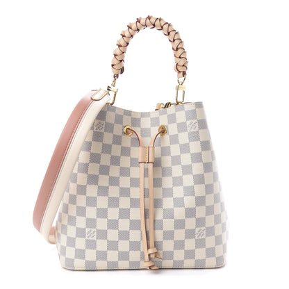 Louis Vuitton Damier Azur Braided Neonoe MM Peach Cream 1 of 10