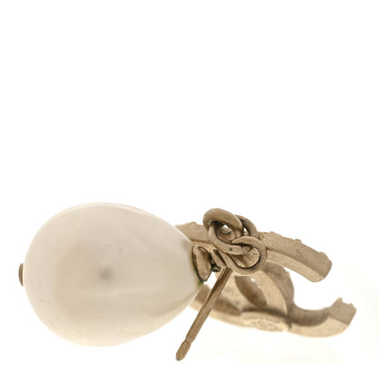 Chanel Pearl CC Drop Earrings Light Gold 5 of 6