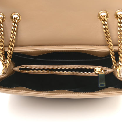 Saint Laurent Calfskin Y Quilted Monogram Small Loulou Chain Satchel Dark Beige 4 of 10