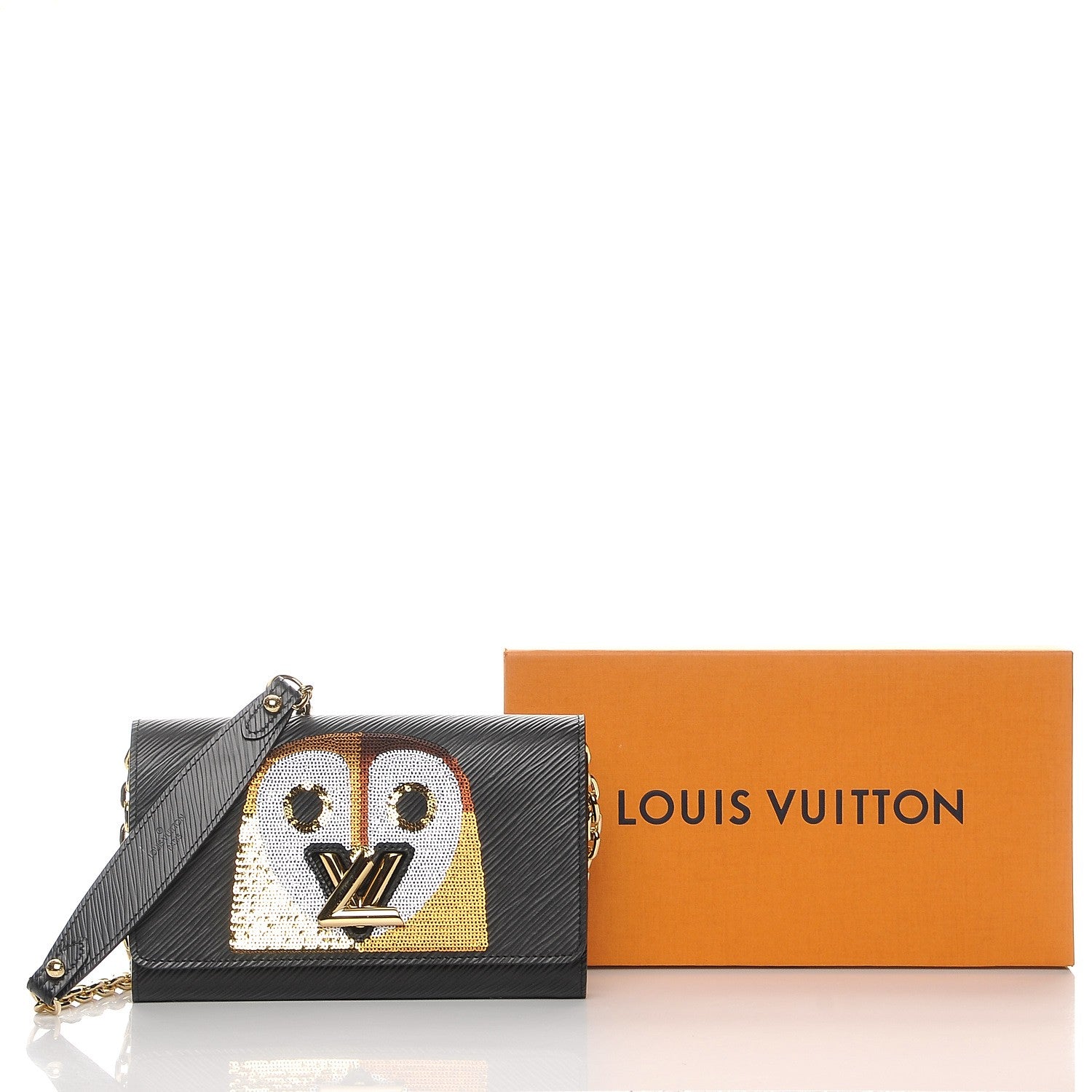 Louis Vuitton Epi Sequin Night Bird Twist Chain Wallet Black 8 of 8