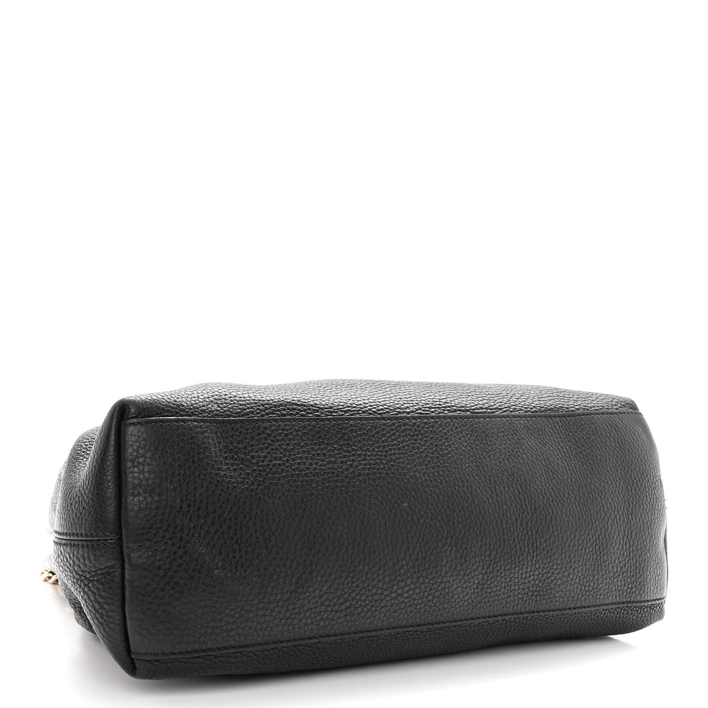 Pebbled Calfskin Medium Soho Chain Shoulder Bag Black