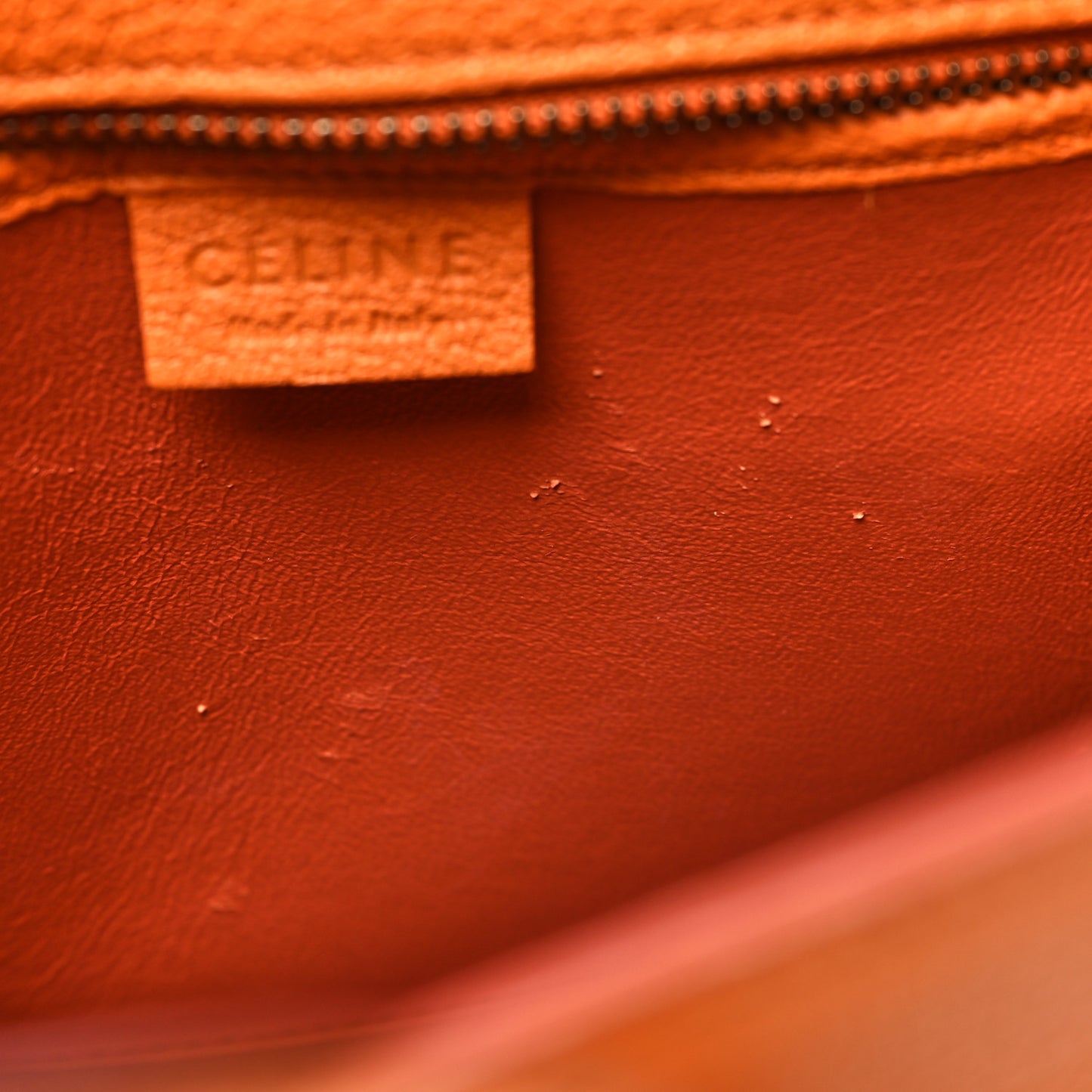 Drummed Calfskin Nano Luggage Bright Orange